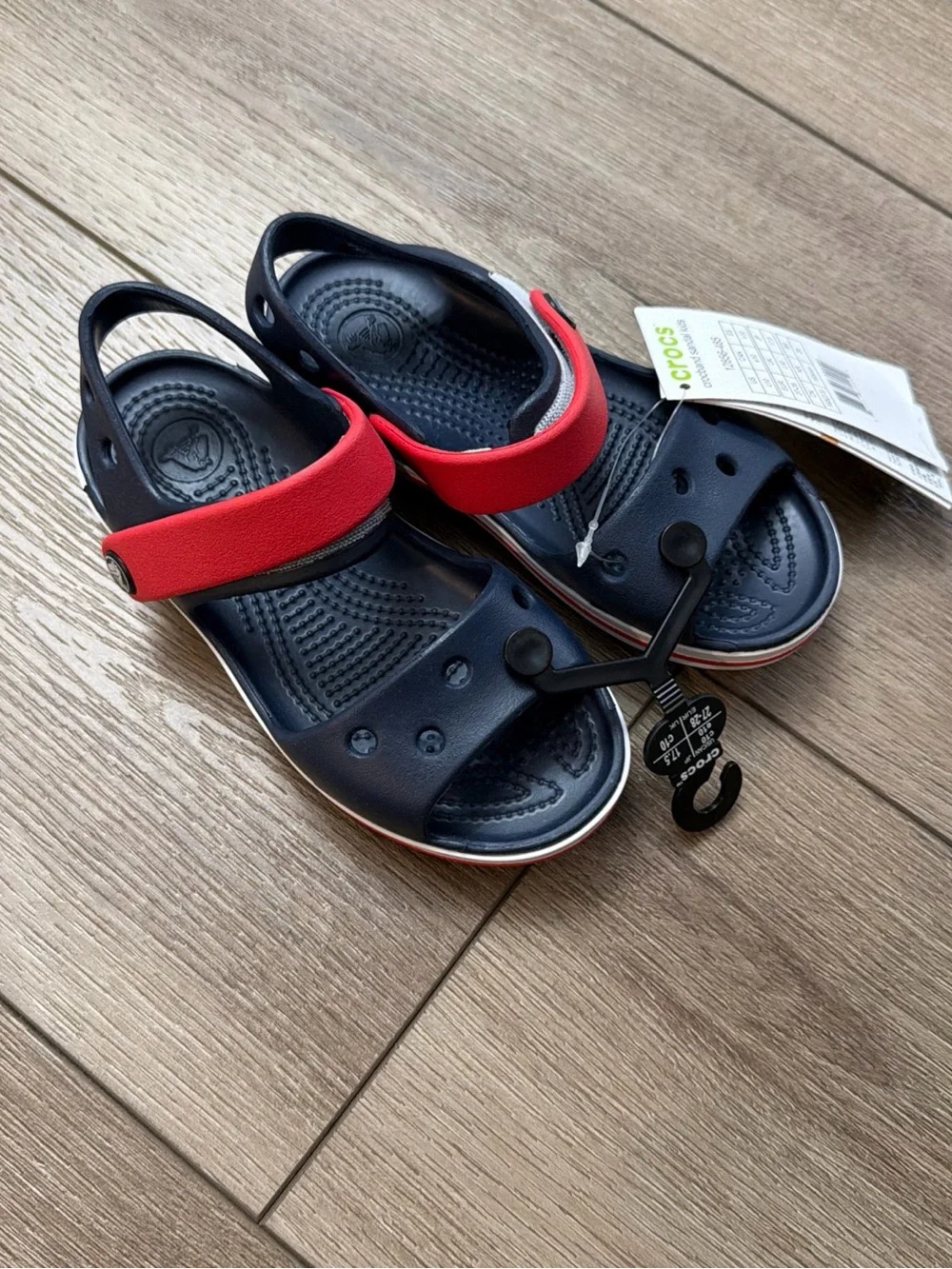 CROCS Kids Navy with Red Strap Classic Sport Sandal